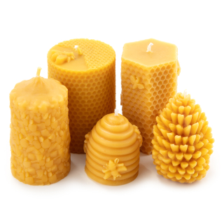 Med od Jirky Svíčky ze včelího vosku 5 PACK 445 g + dárková taška